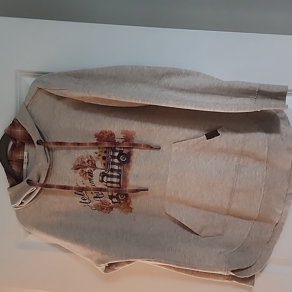 Maurices Cream Hoodie with Fall Graphic